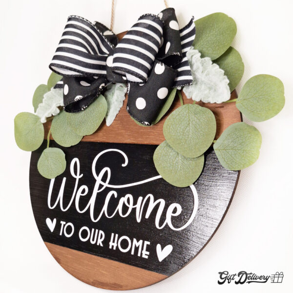 placa decorativa pentru usa welcome