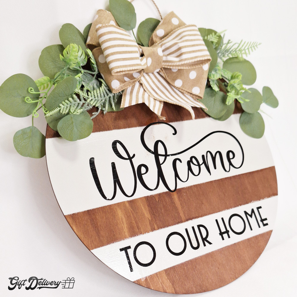 Placaj decorativ din lemn „Welcome to our home” - imagine 3