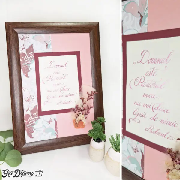 tablou caligrafic cu psalmul 23